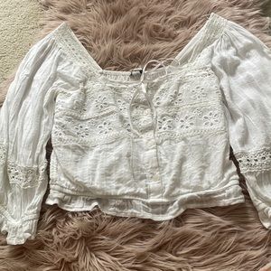 dainty white americans eagle blouse